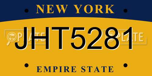 JHT5281 New York License Plate