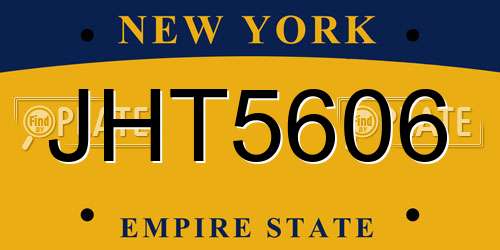 JHT5606 New York License Plate