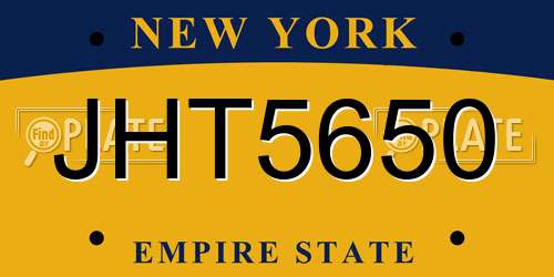 JHT5650 New York License Plate