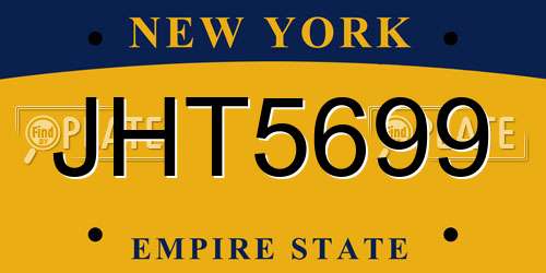 JHT5699 New York License Plate