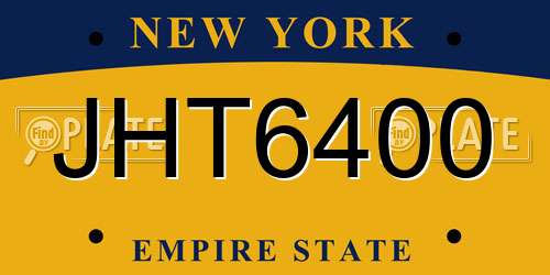 JHT6400 New York License Plate