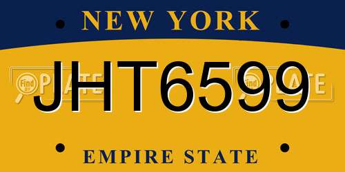 JHT6599 New York License Plate