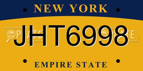 JHT6998 New York License Plate