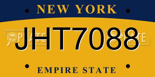 JHT7088 New York License Plate