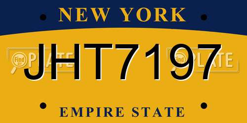 JHT7197 New York License Plate