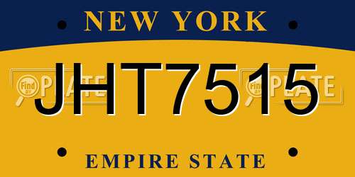 JHT7515 New York License Plate