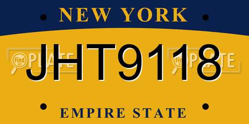 JHT9118 New York License Plate