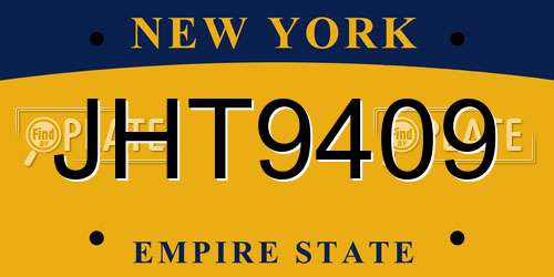 JHT9409 New York License Plate
