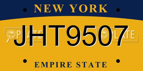 JHT9507 New York License Plate