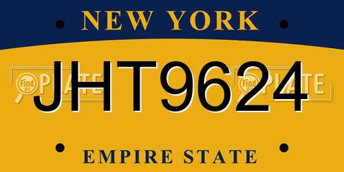 JHT9624 New York License Plate