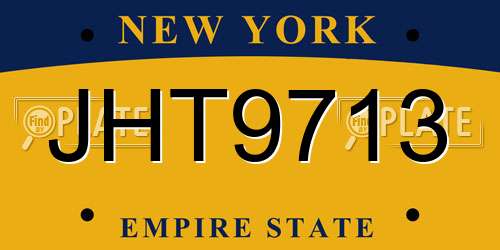 JHT9713 New York License Plate