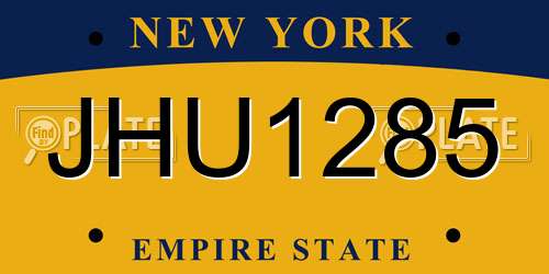 JHU1285 New York License Plate