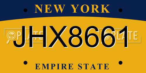 JHX8661 New York License Plate