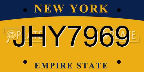 JHY7969 New York License Plate