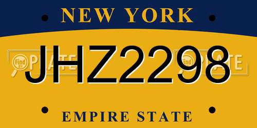 JHZ2298 New York License Plate