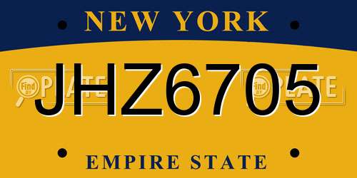 JHZ6705 New York License Plate