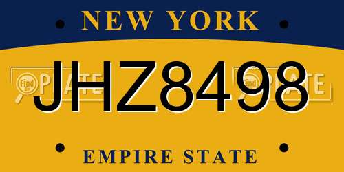 JHZ8498 New York License Plate