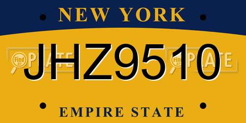JHZ9510 New York License Plate