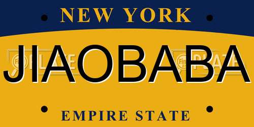 JIAOBABA New York License Plate