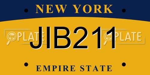JIB211 New York License Plate