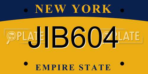 JIB604 New York License Plate