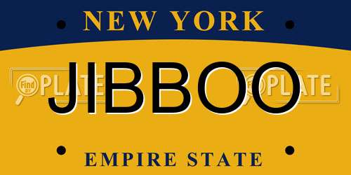 JIBBOO New York License Plate