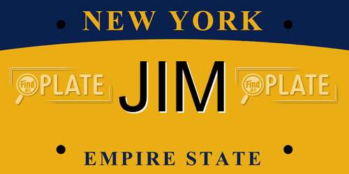 JIM New York License Plate