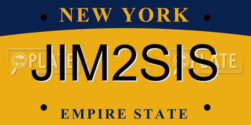 JIM2SIS New York License Plate