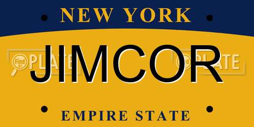 JIMCOR New York License Plate