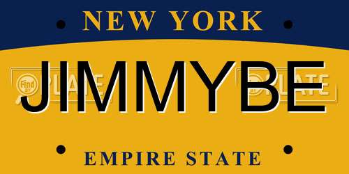 JIMMYBE New York License Plate
