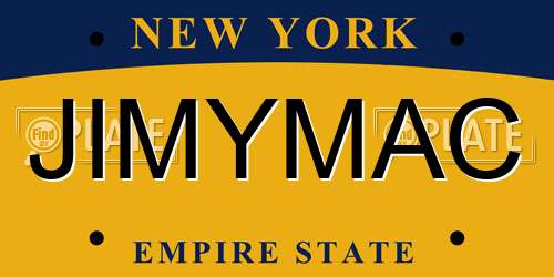 JIMYMAC New York License Plate