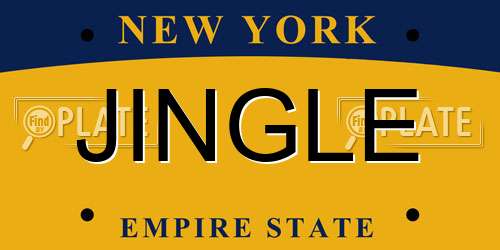 JINGLE New York License Plate