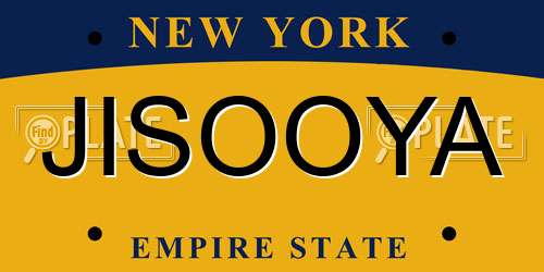JISOOYA New York License Plate