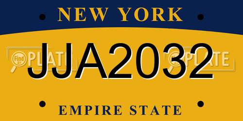 JJA2032 New York License Plate