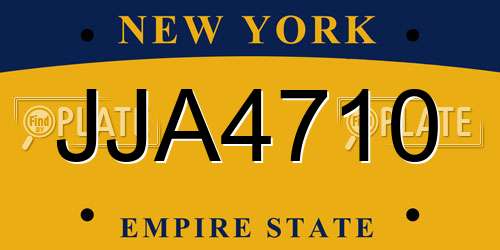 JJA4710 New York License Plate