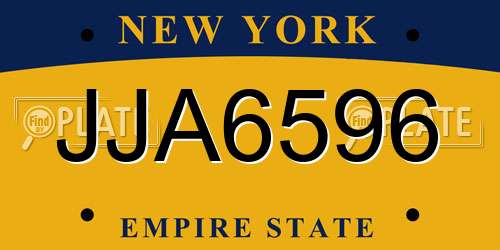 JJA6596 New York License Plate