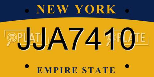 JJA7410 New York License Plate