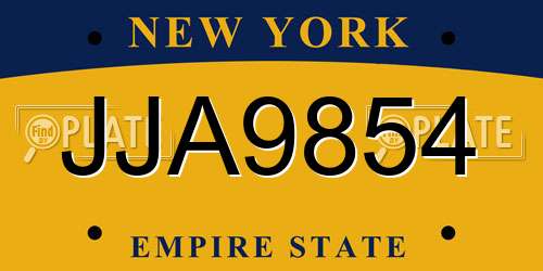 JJA9854 New York License Plate