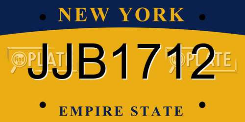 JJB1712 New York License Plate