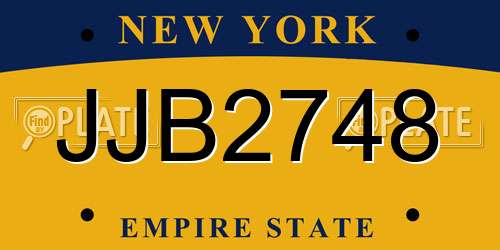 JJB2748 New York License Plate