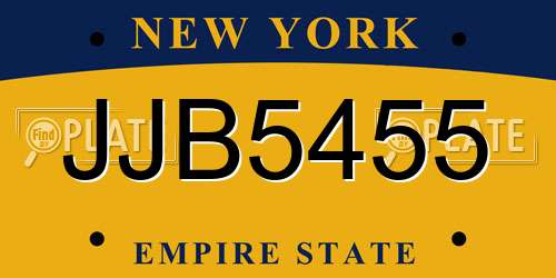 JJB5455 New York License Plate