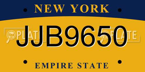 JJB9650 New York License Plate