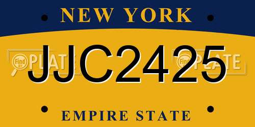 JJC2425 New York License Plate