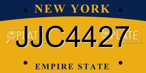 JJC4427 New York License Plate