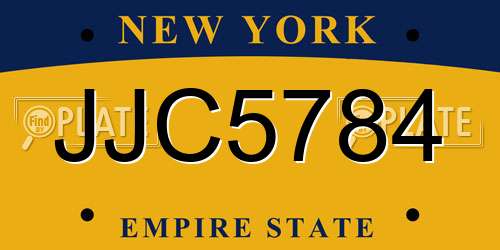 JJC5784 New York License Plate