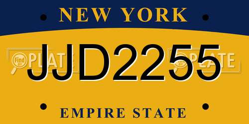 JJD2255 New York License Plate