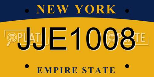 JJE1008 New York License Plate