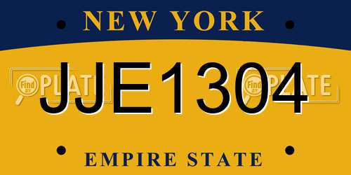 JJE1304 New York License Plate