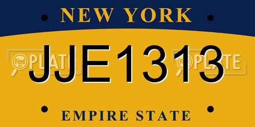 JJE1313 New York License Plate