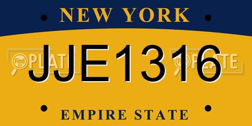 JJE1316 New York License Plate